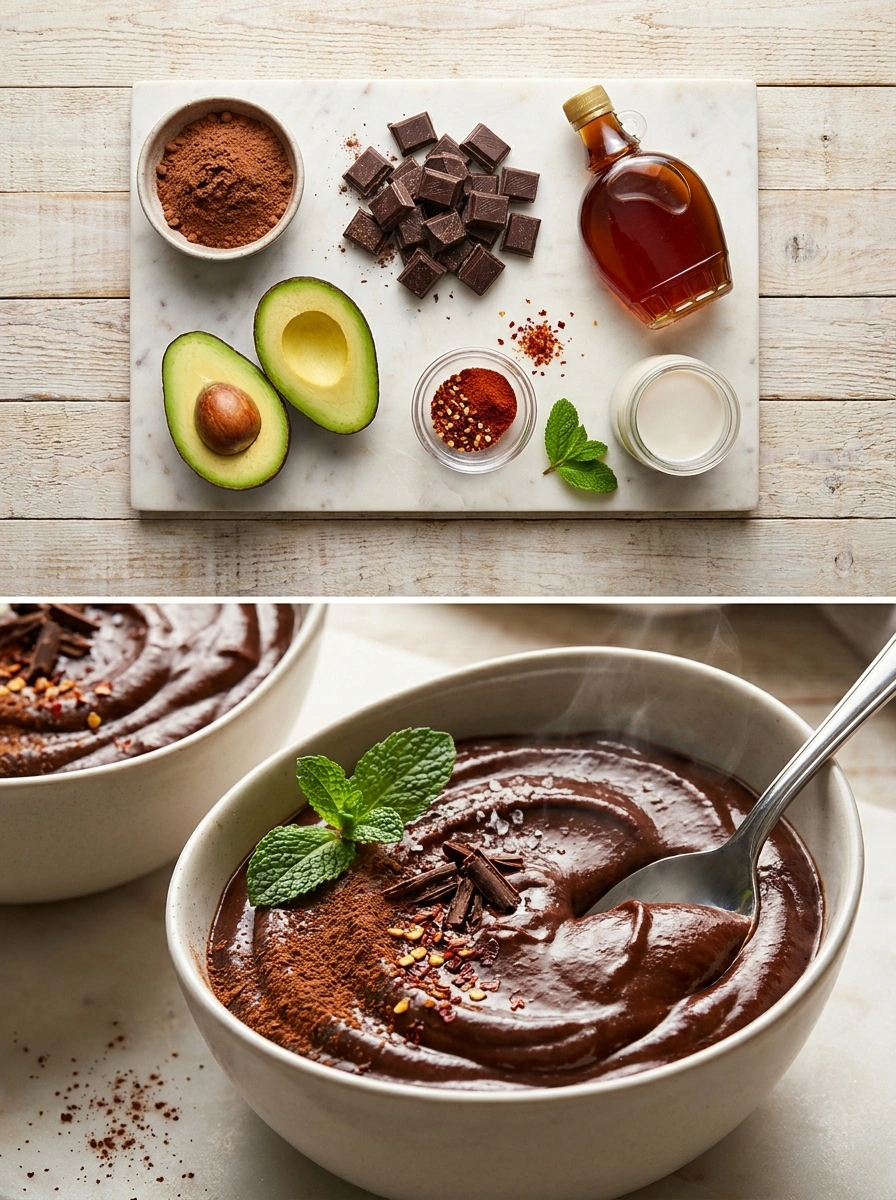 Chili Dark Chocolate Avocado Pudding